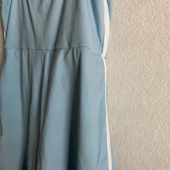 West Fade Light Blue Contrast Piping Pickleball Tennis Sporty New Mini Dress XS - Picture 15 of 16